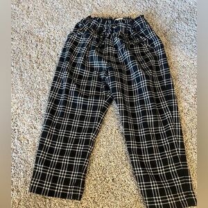Zara Black and White Plaid Pants